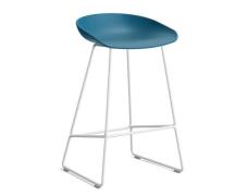 HAY About a Stool (AAS 38) - Azure Blue - Hvid Stål - 75cm (BEMÆRK DEN...