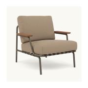 Muuto Settle Outdoor Lounge Chair - Ribbed Weave 5 - Taupe Stel