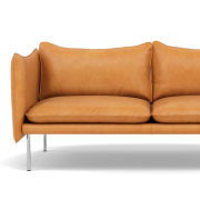 Fogia Tiki Sofa - 3 Pers. - Vintage Cognac Læder - Blankpoleret stål