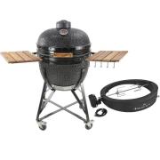 Kamado Sumo Maxi kulgrill, sort + grillmesterens rotisserie og pizzaov...