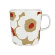 Marimekko Unikko krus 4 dl, hvid/beige/rød