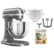 KitchenAid Artisan 5KSM70SHXE køkkenmaskine 6,6 liter + 5KSMICM Ice Cr...