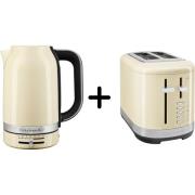 KitchenAid 5KMT2109 Brødrister + 5KEK1701 Elkedel, almond cream