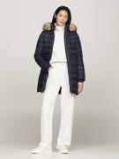 Tommy Hilfiger Tyra Down Coat With FUR Kvinde Desert Sky Dunjakker Str...