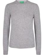 United Colors of Benetton Sweater L/S Kvinde Lysegrå Sweaters Str L - ...