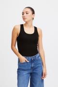 ICHI Zola top Kvinde Sort Tanktoppe Slim Fit Str L - hos Magasin