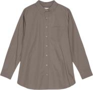 Moshi Moshi Mind Gaia Shirt Poplin Kvinde Dark Taupe Skjorter Str L - ...