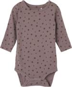 Name It Nbfnoella LS Slim Body Str 68 - Twilight Mauve Langærmede Bodi...