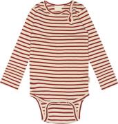 PETIT PIAO Body L/S Modal Striped Str 80 cm - Chili Pepper/dark Langær...