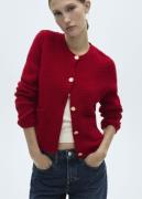 MANGO Knitted Jacket. - Cuna Kvinde Red Cardigans Str L - hos Magasin