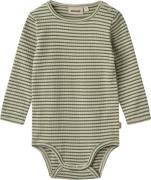 Wheat Langærmet Body Berti Str 2 år / 92 cm - Elm Green Stripe Langærm...