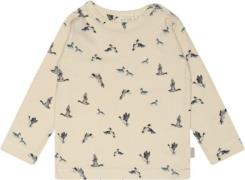 PETIT PIAO Tshirt L/S Printed Str 80 cm - Duck Aop Langærmede T-shirts...