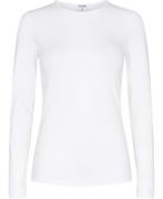 Filippa K Cotton Stretch Long Sleeve Kvinde White Langærmede T-shirts ...