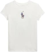 Polo Ralph Lauren Floral Big Pony Cotton Jersey Tee Str L - Hvid Kortæ...