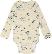 PETIT PIAO Body L/S Printed Str 86 cm - Fish Aop Langærmede Bodies Bom...