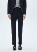 MANGO Straight Suit Trousers Kvinde Navy Bukser Plus Size Str 40 - hos...