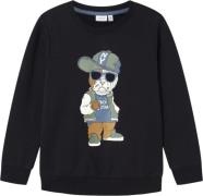 Name It Nkmoklokken LS Sweat BRU BOX Str 116 - Blå Sweatshirts hos Mag...