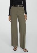 MANGO Wideleg Pleated Trousers Kvinde Beige - Khaki Bukser Str 36 - ho...