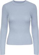 Pieces Pccrista LS Lurex Oneck Knit MM Kvinde Soft Chambray/silver Lur...