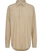 Filippa K Stripe Poplin Shirt Kvinde Dark Yello Langærmede Skjorter St...