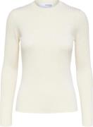 Selected Femme Slflydia NEW RIB LS Knit Oneck B Kvinde Birch/melange S...