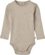 Wheat Langærmet Rib Body Spencer Str 2 år / 92 cm - Gravel Melange Lan...