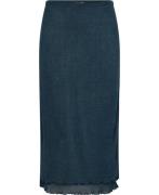 Filippa K Layered Frill Crepe Skirt Kvinde Dawn Blue Midi Nederdele St...