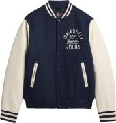 Superdry Varsity Chain Stitch Bomber Mand Atlantic Navy Overgangsjakke...