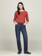 Tommy Hilfiger CO Jersey Stitch Boatnk Sweater Kvinde Terra Red Langær...