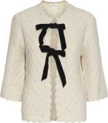 YAS Yasegsa 3/4 Knit Cardigan S. Kvinde Birch/black Ties Cardigans Str...