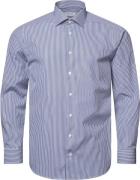 ETON Contemporary Fit Dark Blue Bengal Striped Elevated Poplin Shirt M...