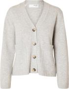 Selected Femme Slfcille LS Cashmere Blend Knit Cardigan Kvinde Light G...