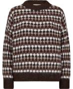 A-VIEW Patrisia Knit Pullover Kvinde Brown/sand Sweaters Loose Fit Str...