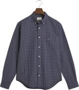 Gant REG Jaspe Tattersall Shirt Mand Persian Blue Langærmede Skjorter ...