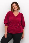 Kaffe Curve Kccacanna Blouse Kvinde Haute Red Cc Langærmede Bluser Str...