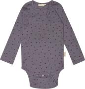 PETIT PIAO Body L/S Modal Dot Str 80 cm - Dusty Violet Dot Langærmede ...