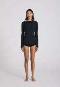 Gai&Lisva Thyra L/S Cotton Top Drop Needle Gots 243975 Kvinde Black To...