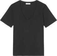 Marc O’Polo Tshirt, Short Sleeve, V-neck Kvinde Black Kortærmede T-shi...