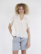 Neo Noir Micheline Emb Blouse Kvinde Off White Kortærmede Bluser Str 4...