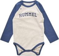 Hummel Hmlblixen Body L/S Str 12-18 mdr / 86 cm - Whitecap Gray Langær...