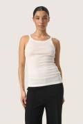 Soaked in Luxury Slfauna Tank Top Kvinde Whisper White Toppe Slim Fit ...