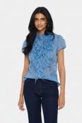 Saint Tropez Liljasz Crinkle SS Shirt Kvinde Captain's Blue Skjorter R...