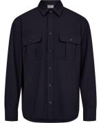 Filippa K Relaxed Patch Pocket Shirt Mand Navy Langærmede Skjorter Str...