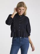 Neo Noir Petrine Embroidery Blouse Kvinde Navy Langærmede Bluser Str 4...