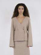 Neo Noir Marie Louise Knit Cardigan Kvinde Sand Melange Sweaters Str 4...