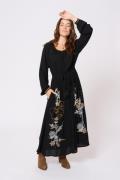 Cream Crbohia Embroidery Dress Kvinde Pitch Black Maxi Kjoler Str 40 -...