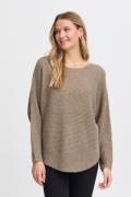 Fransa Freretta PU 3 Kvinde Walnut Melange Sweaters Loose Fit Str L - ...