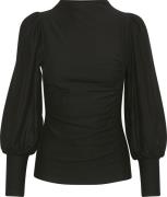 Gestuz Rifagz Puff Blouse Kvinde Black Langærmede Bluser Str L - hos M...