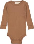 MarMar Copenhagen Plain Body LS Str 6M/68 - Light Pecan Langærmede Bod...