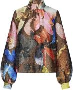 Stine Goya Gathered Long Sleeve Top, 2258 Crinkled Textured Poly Kvind...